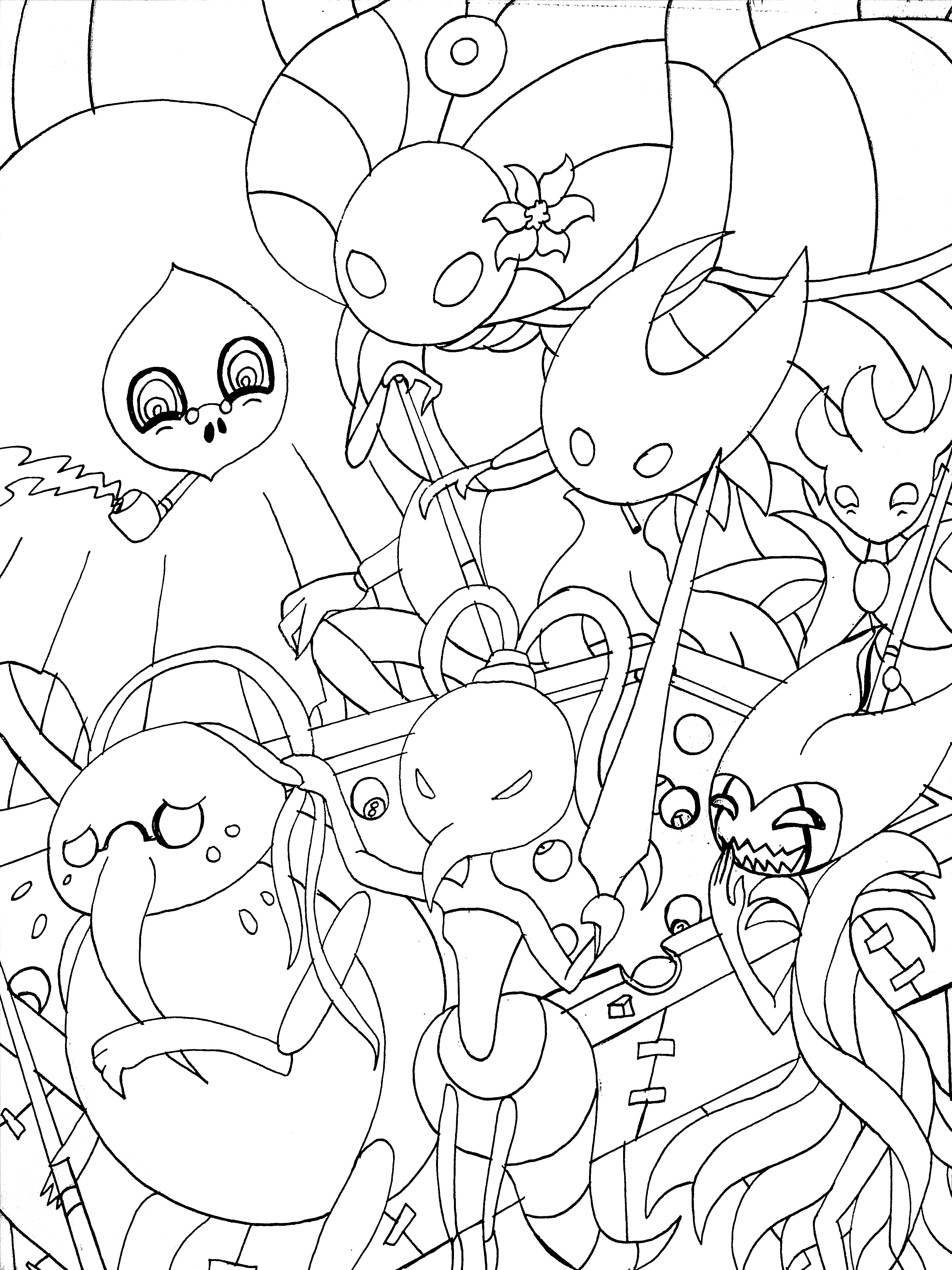 artsy sister, hollow knight lineart, hollow knight pool game