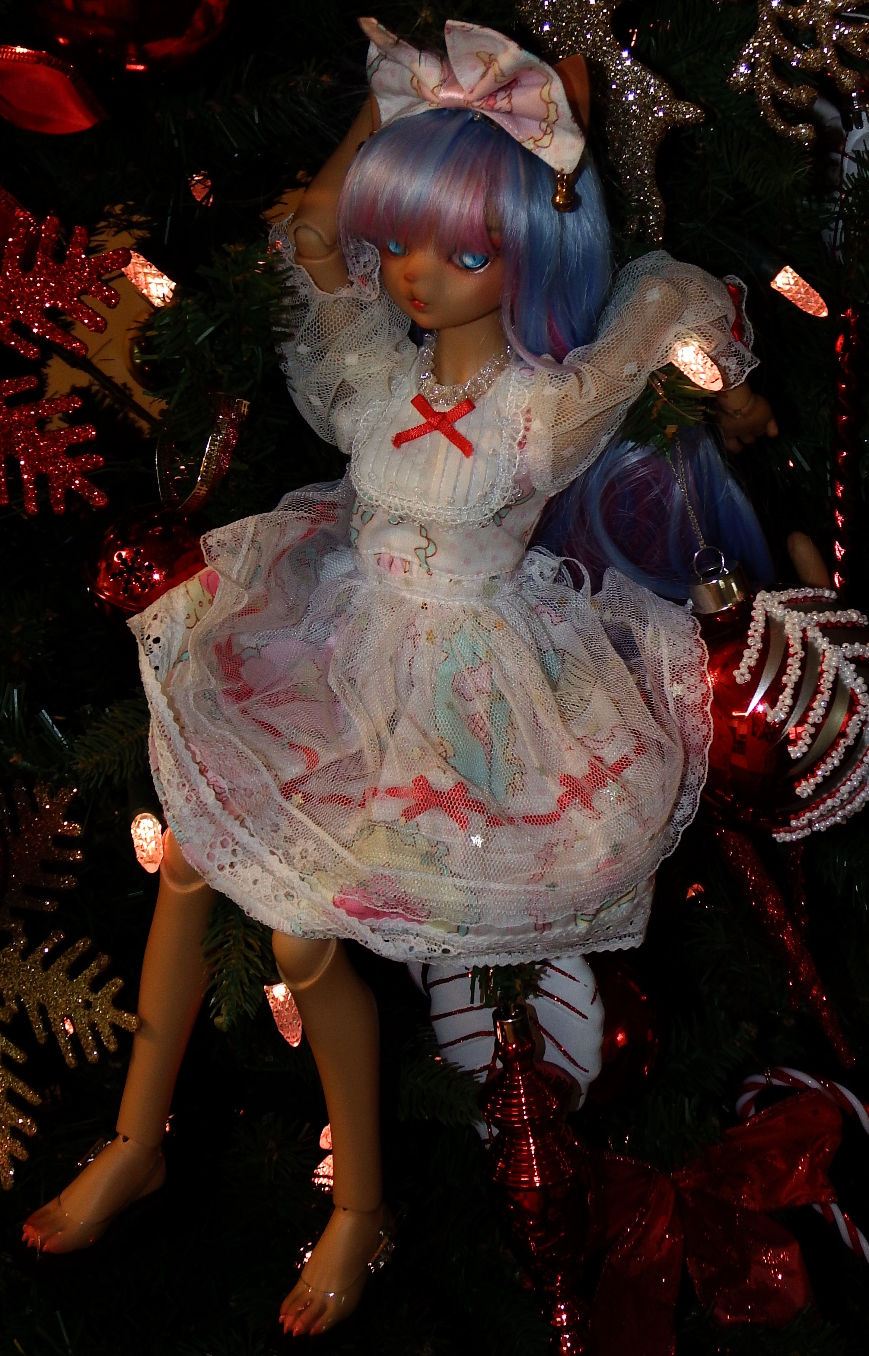 artsy sister, christmas bjd, bjd cat