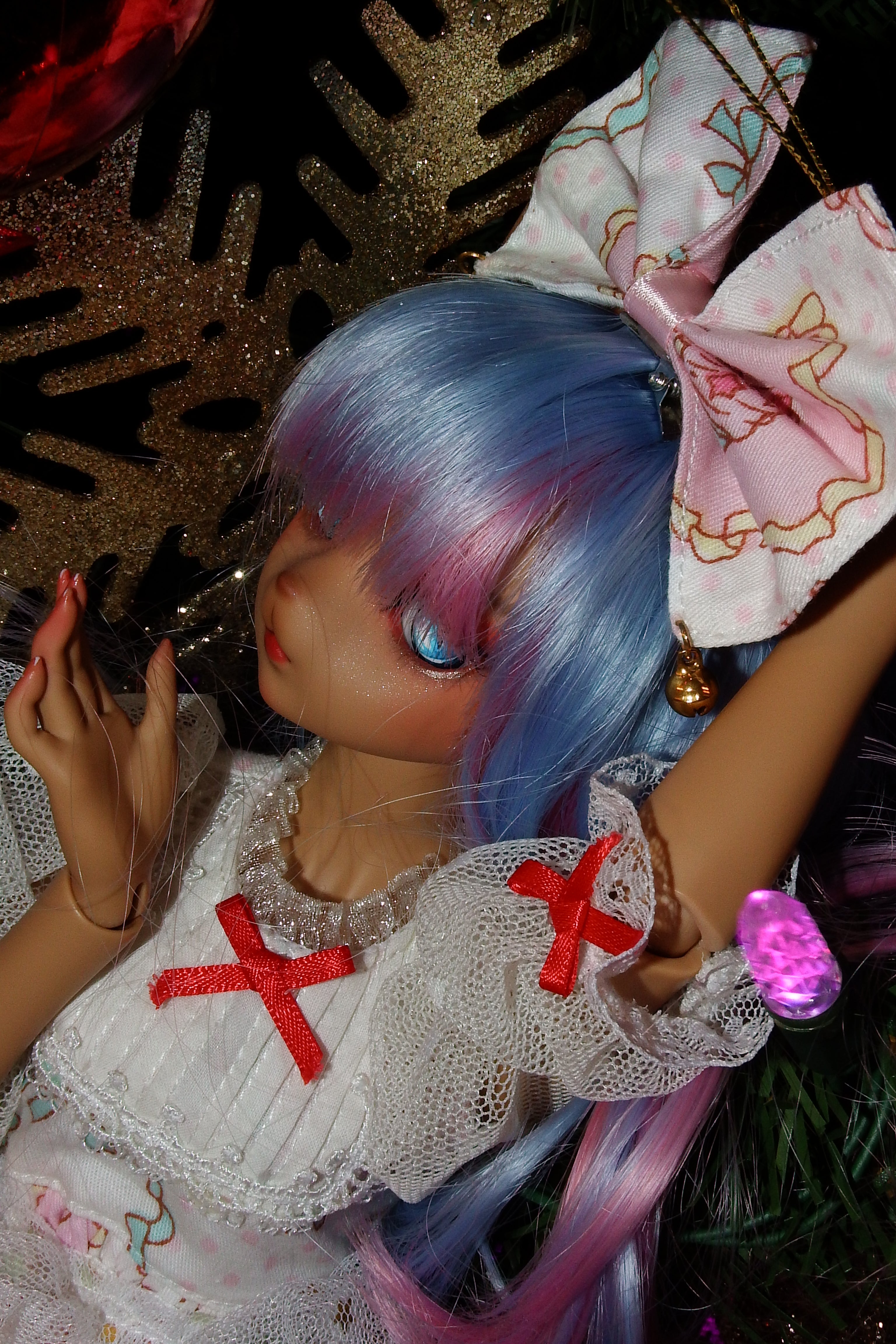 artsy sister, christmas bjd, xmas tree