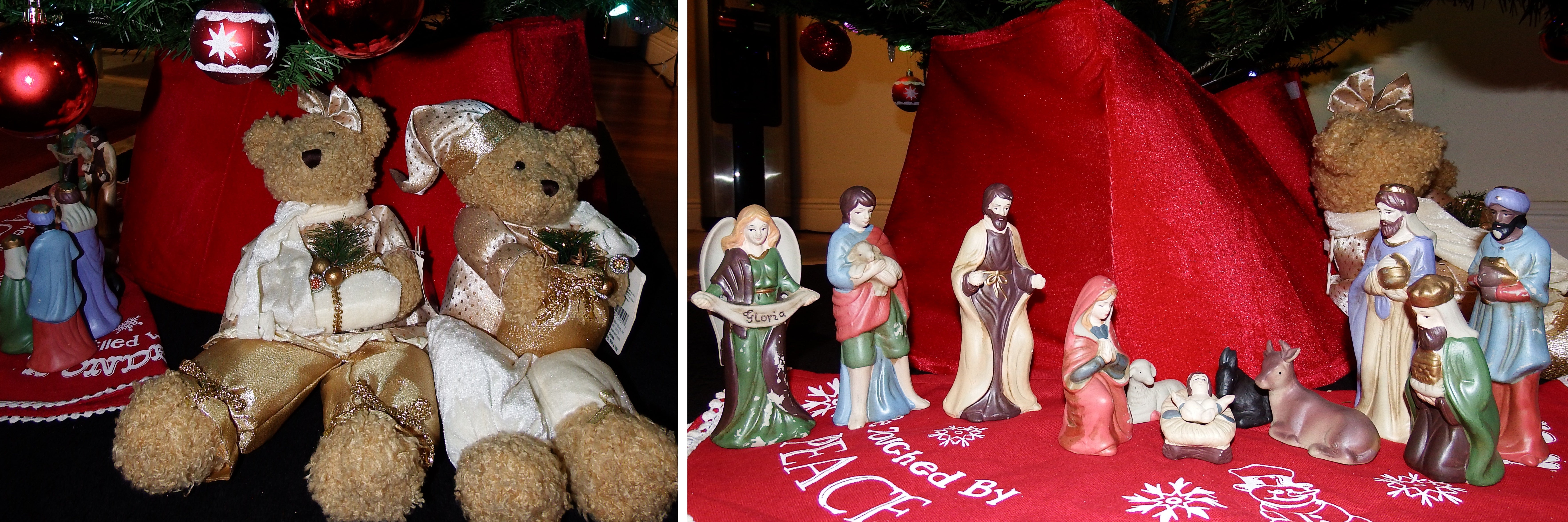 artsy sister, nativity, xmas tree