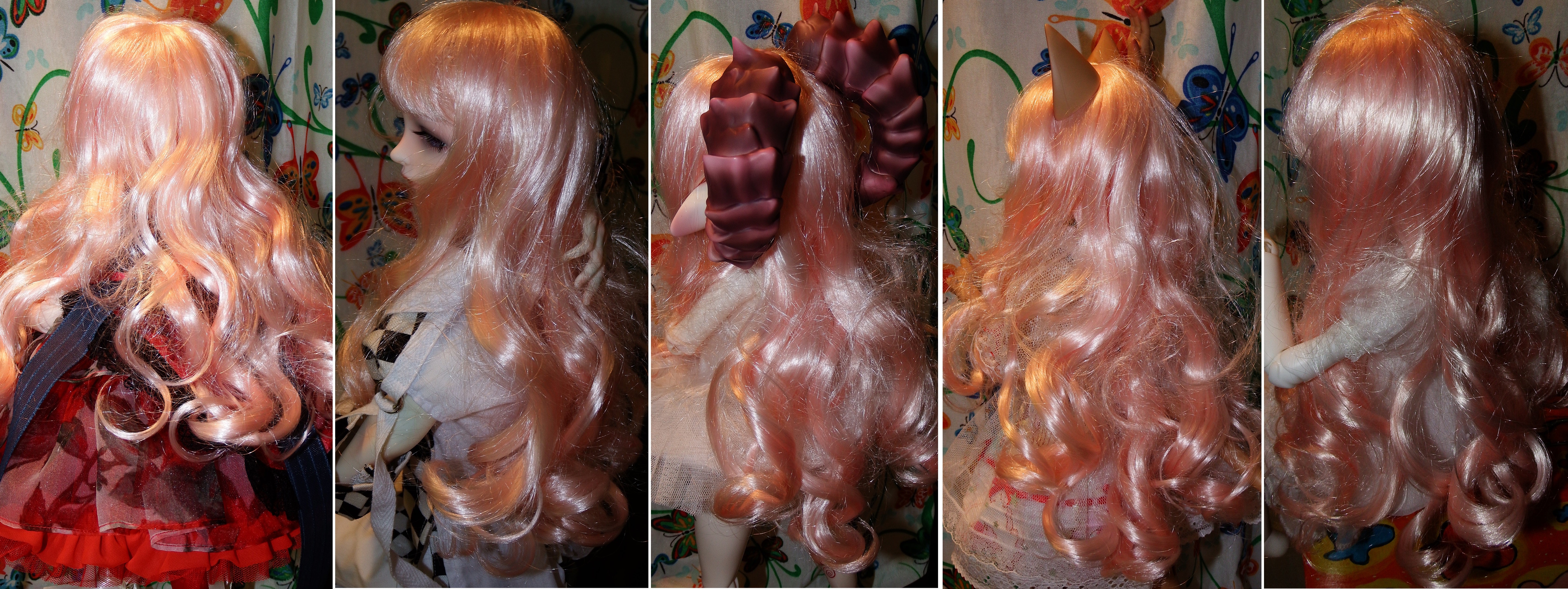 artsy sister, pink wigs, bjd