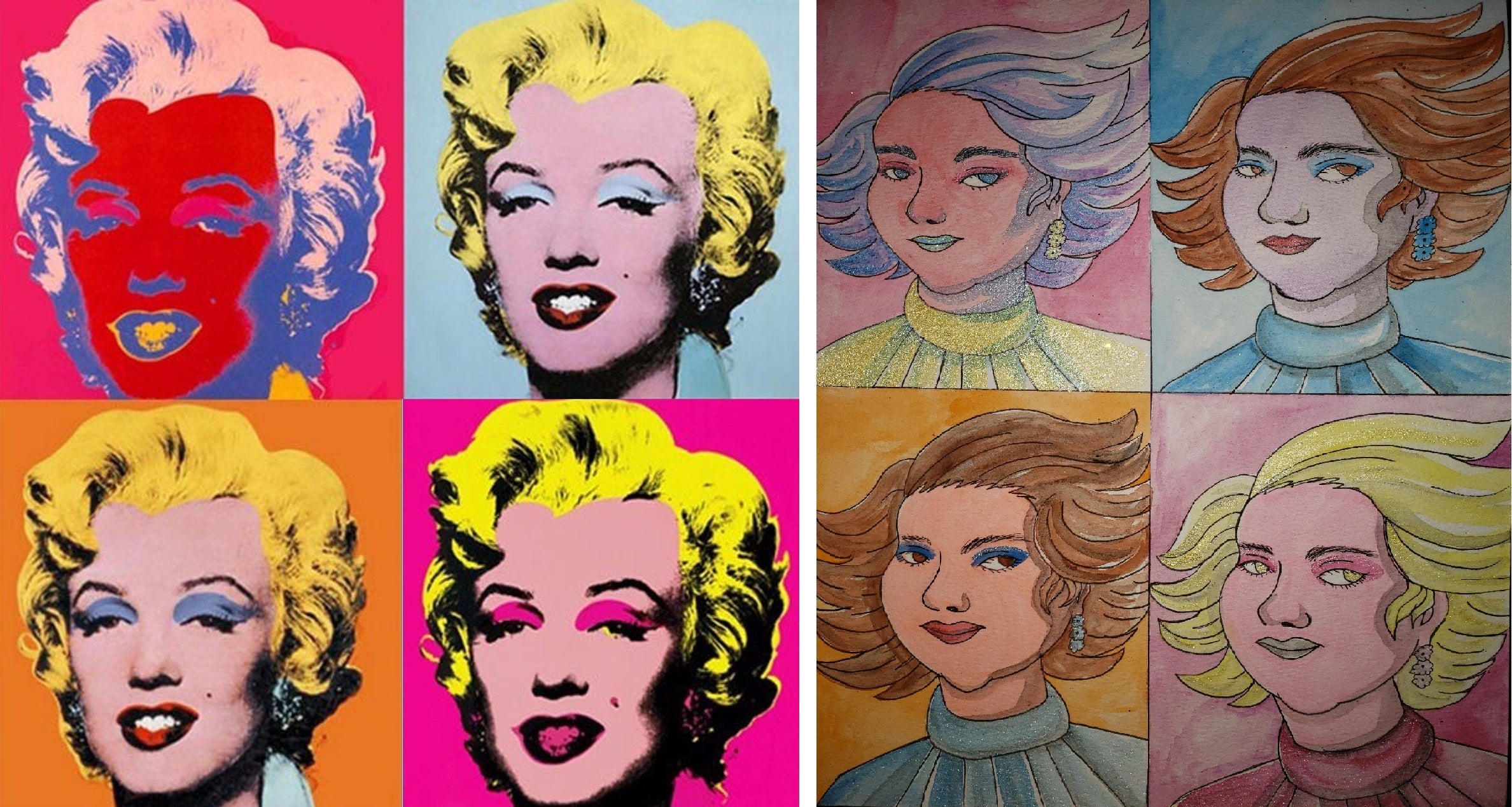 artsy sister, marylin monroe, pop art