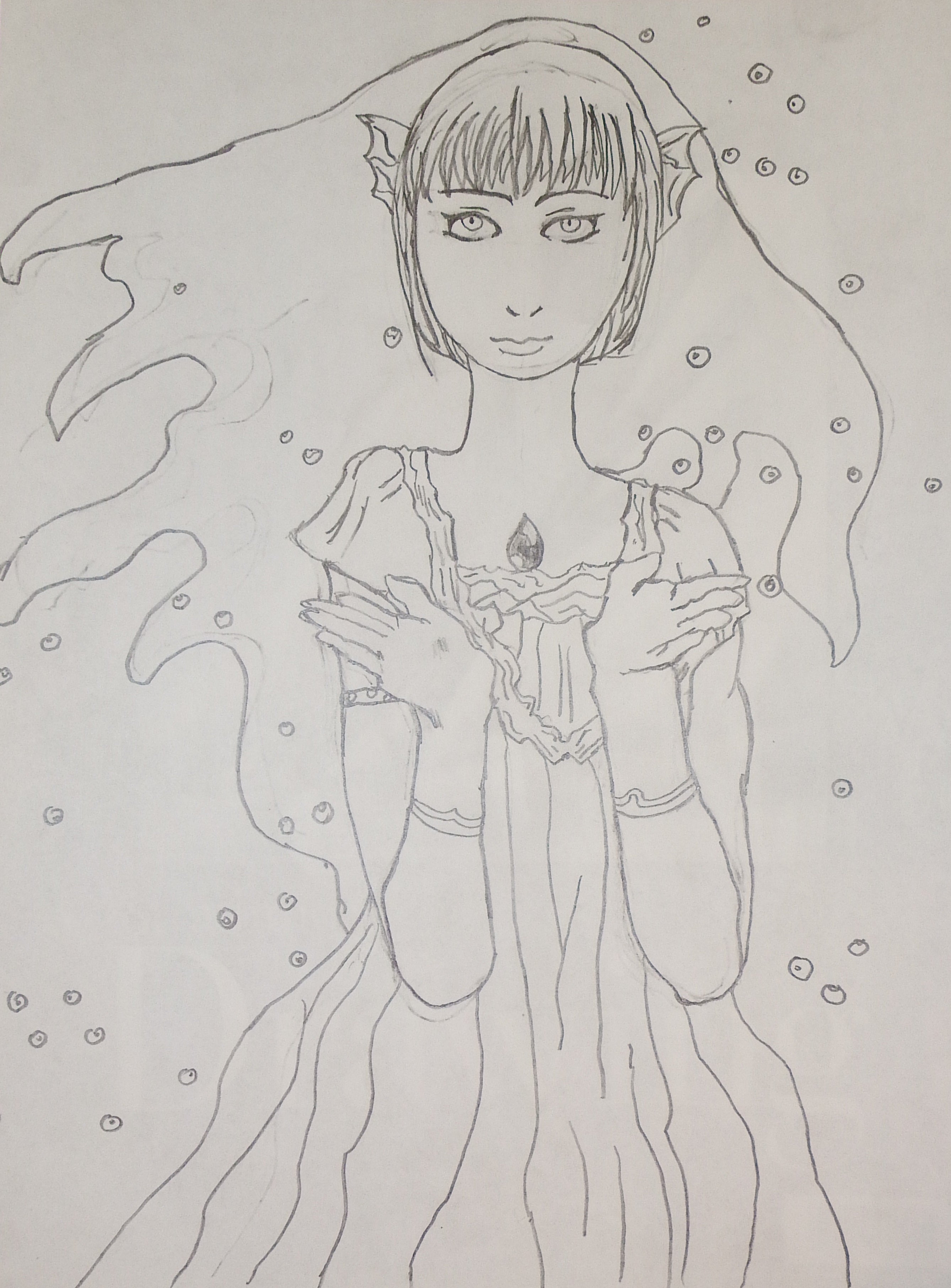 anime girl, drawing, artsy sister