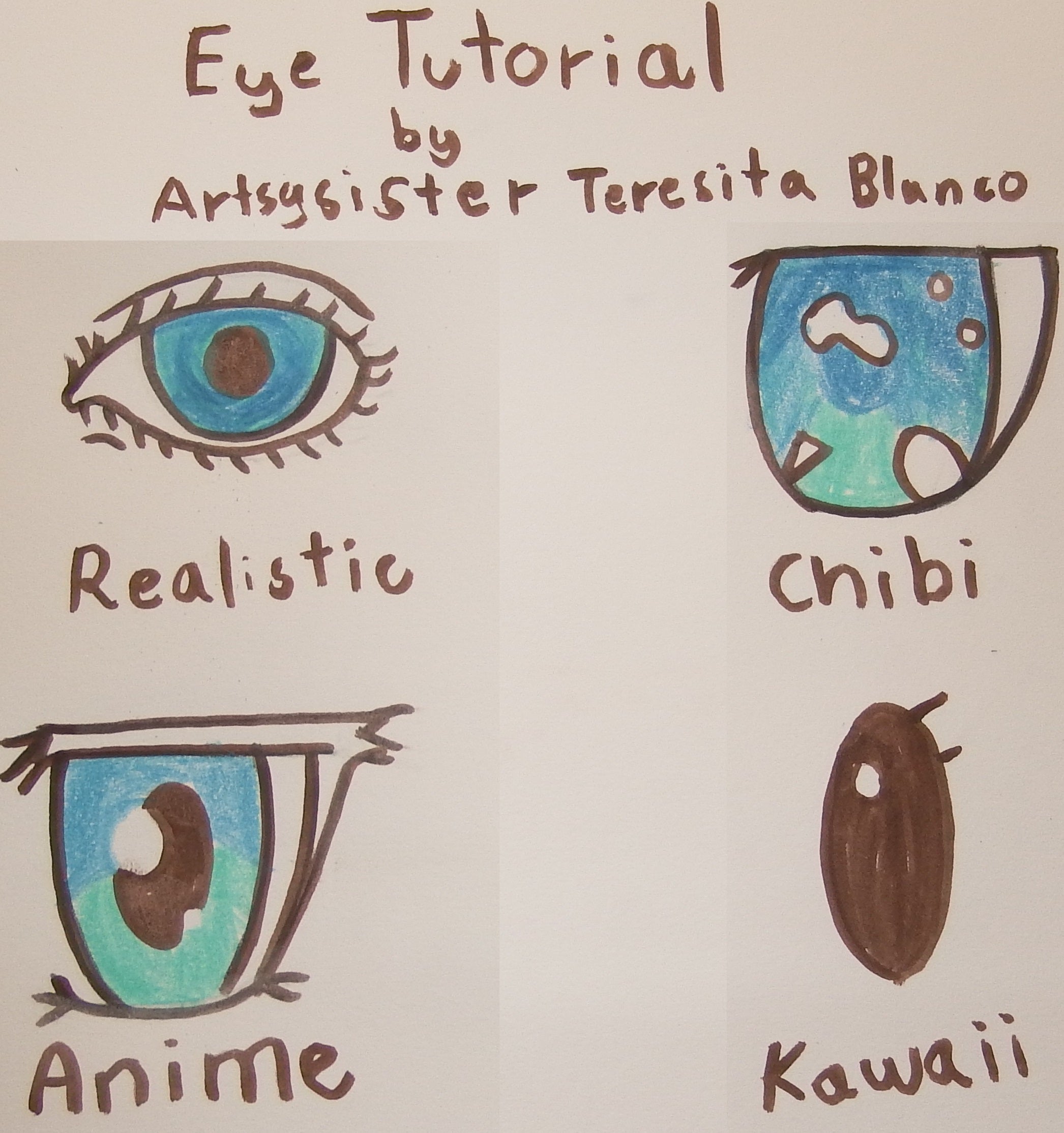 artsy sister, how to draw eyes, teresita blanco