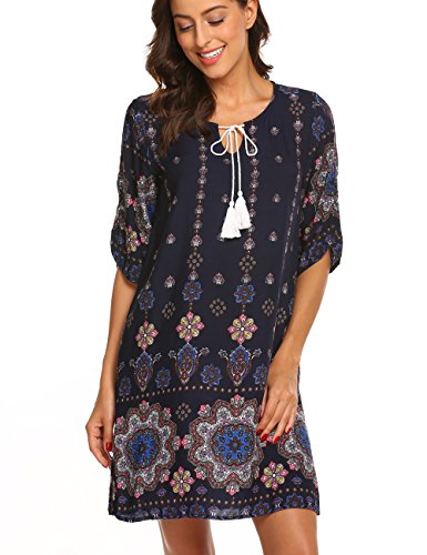 Shop Halife Women 3/4 Sleeve Shift Dress Boho at Artsy Sister.