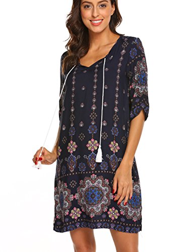 Shop Halife Women 3/4 Sleeve Shift Dress Boho at Artsy Sister.