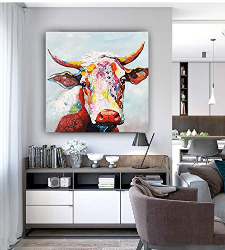 Shop Colorful Cow Paintings Canvas Wall Art A at Artsy Sister.