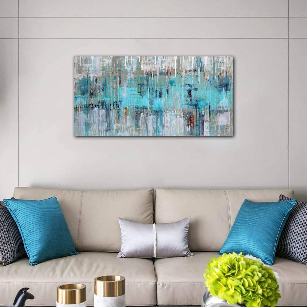 Shop Large Abstract Wall Art Decor Mint Green at Artsy Sister.