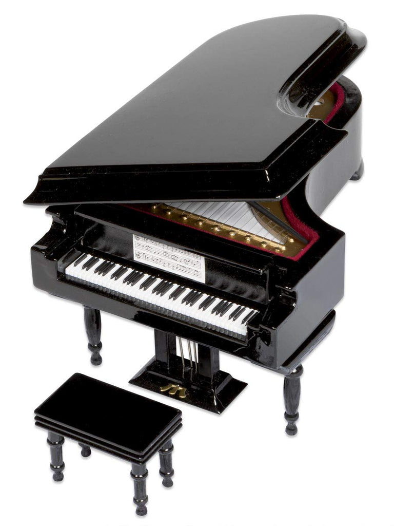 matte black baby grand piano