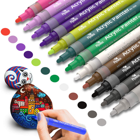 Shop 24 Pack Acrylic Paint Marker Pens for Ar Sister.
