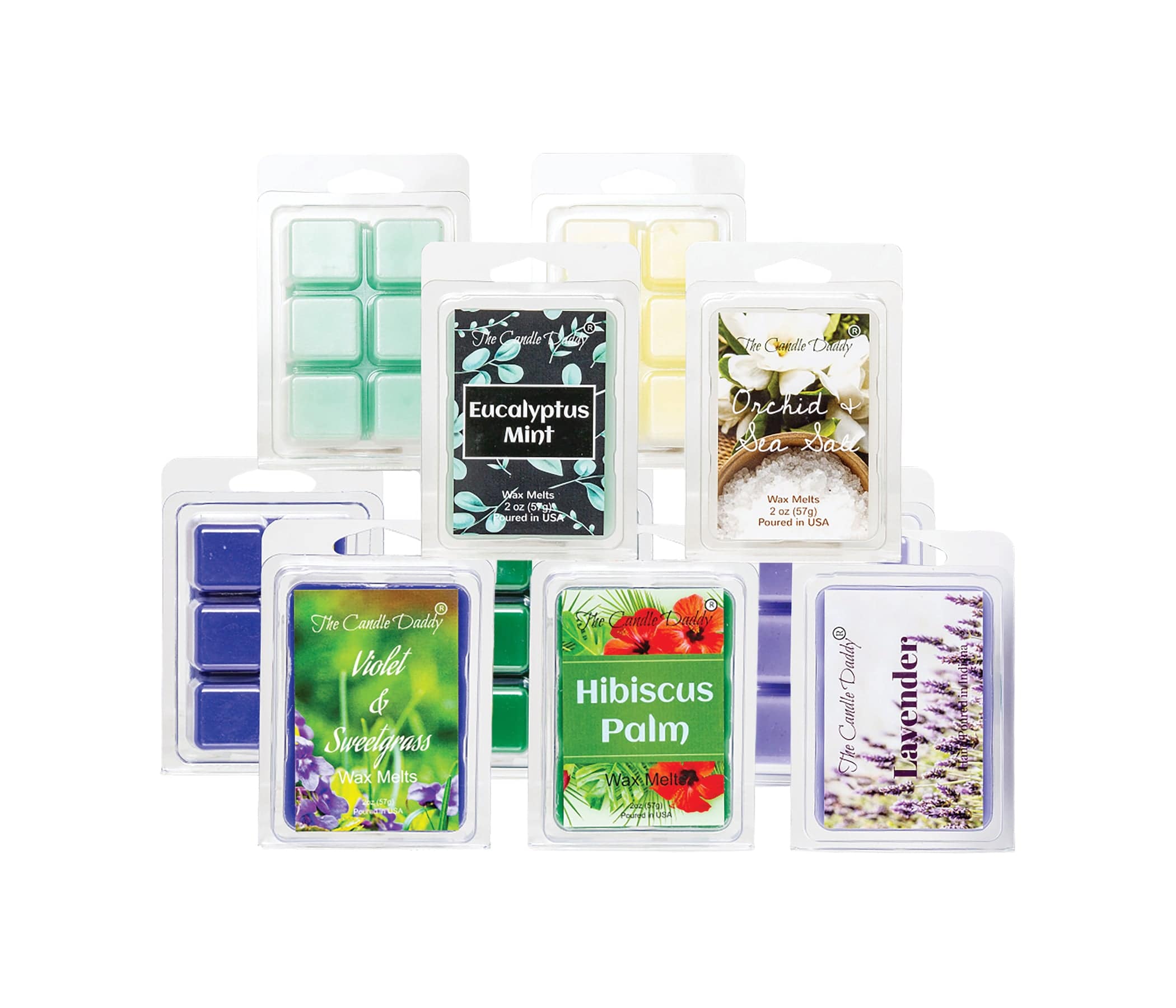 Soothing Spa Bundle - Relaxing Combination Set Of 5 Scented 2oz 6 Cube Wax Melt - 10 Total Ounces, 30 Total Cubes