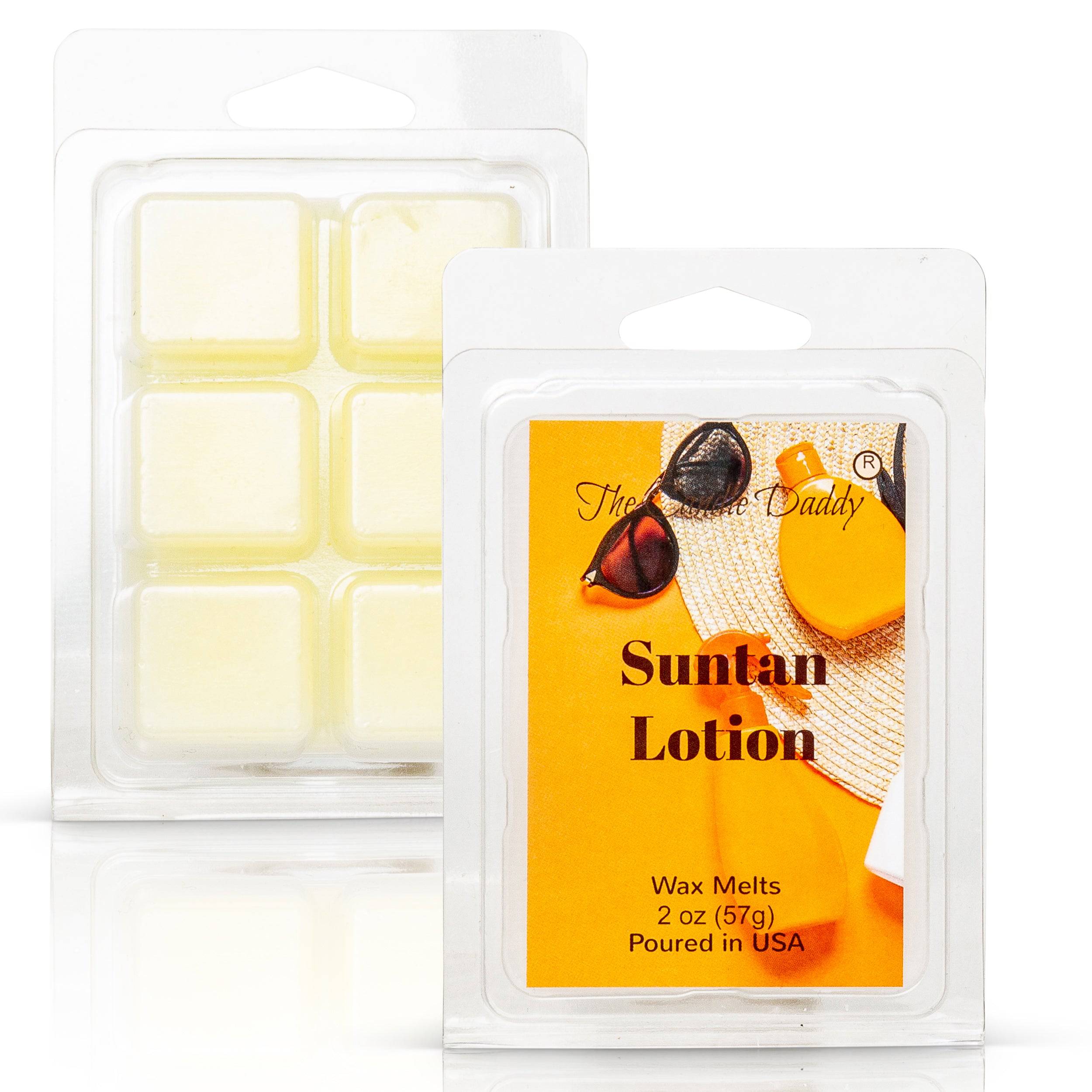 Suntan Lotion - Tropical Sun Tan Lotion Scented Melt- Maximum Scent Wax Cubes/Melts- 1 Pack -2 Ounces- 6 Cubes