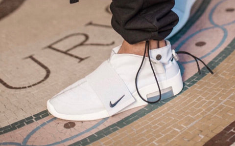 air fear of god moccasin on feet