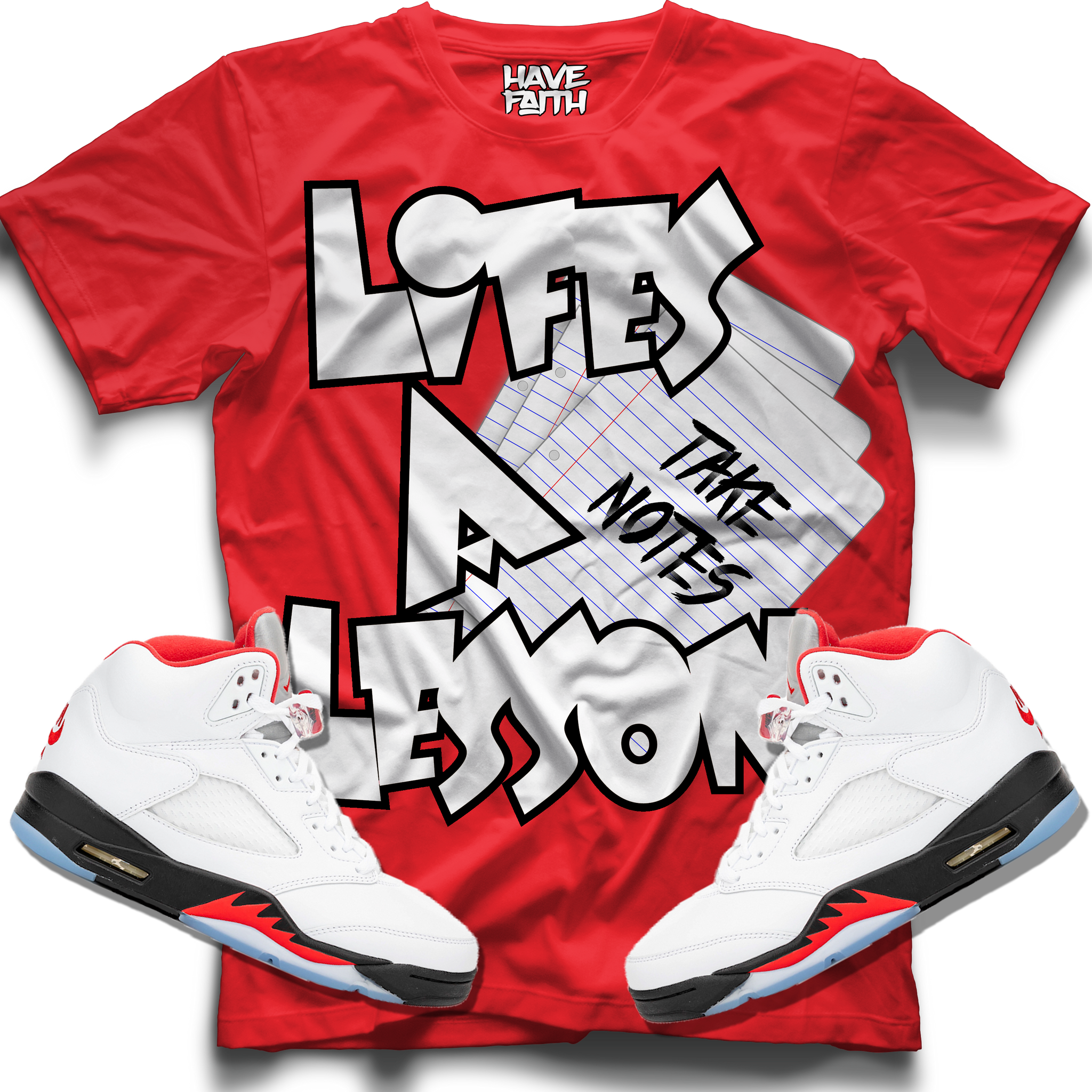 fire red 5s shirt