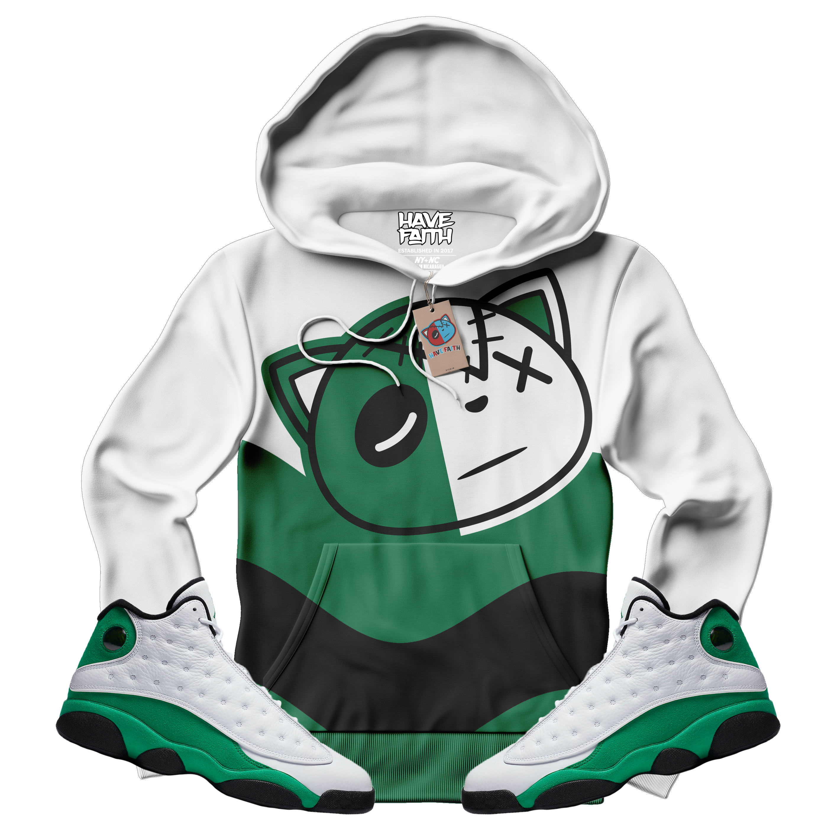 jordan 13 lucky green hoodie