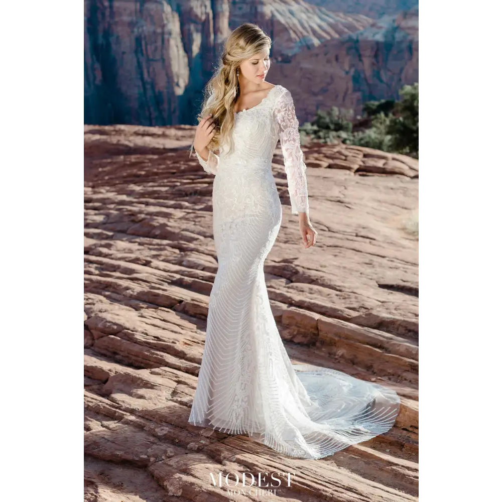 TR12026 by Modest Mon Cheri - Ivory/Oyster - Wedding Dresses