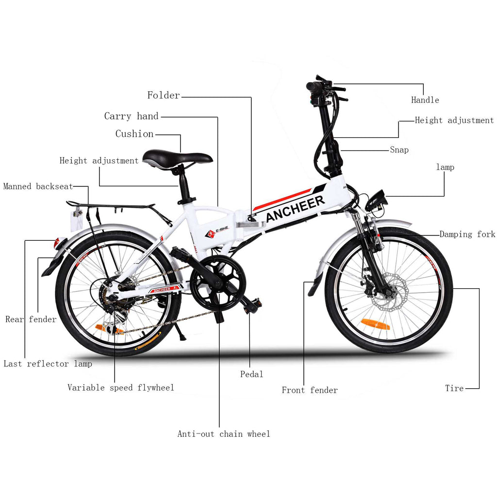 ancheer folding city commuter electric bike