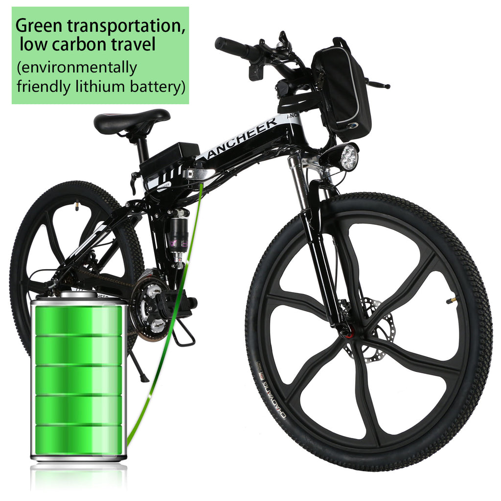 ancheer folding electric mountain bike with 26 inch wheel