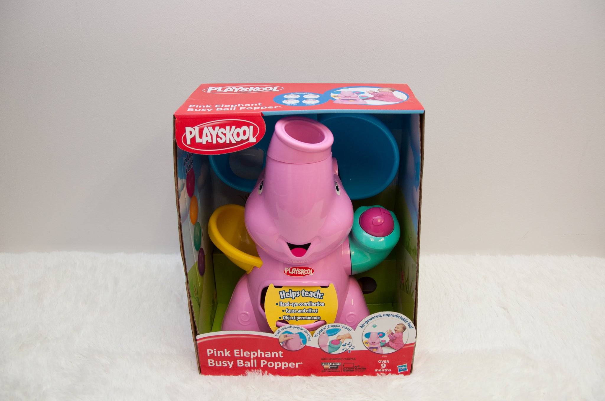 playskool pink elephant busy ball popper