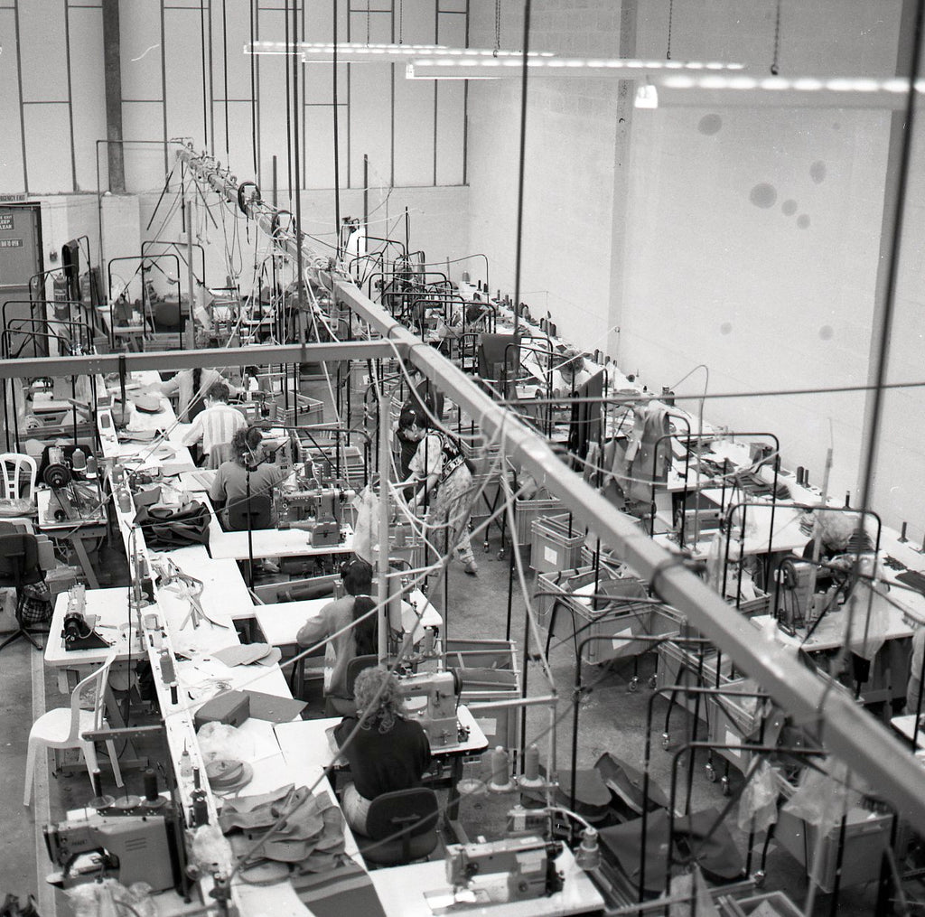 Photo from inside the Billingham Bags factory in Lye near Stourbridge, which Billingham was based in between 1980 and 1991. Photo: courtesy/copyright of Billingham.