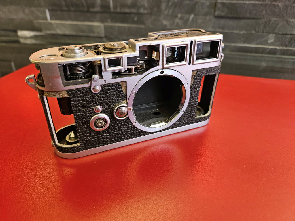 The Leica M camera with cut-aways that Ivor Cooper made.