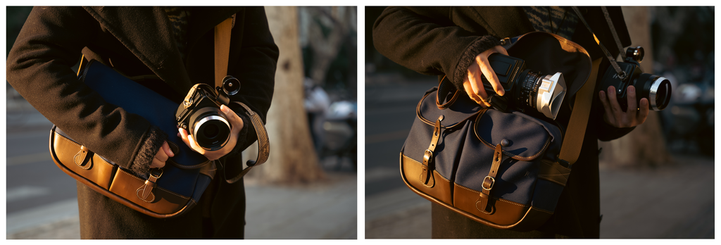 Liang Dong with his Billingham Mini Eventer Camera Bag, Hasselblad CFVII, 500CM & 907X