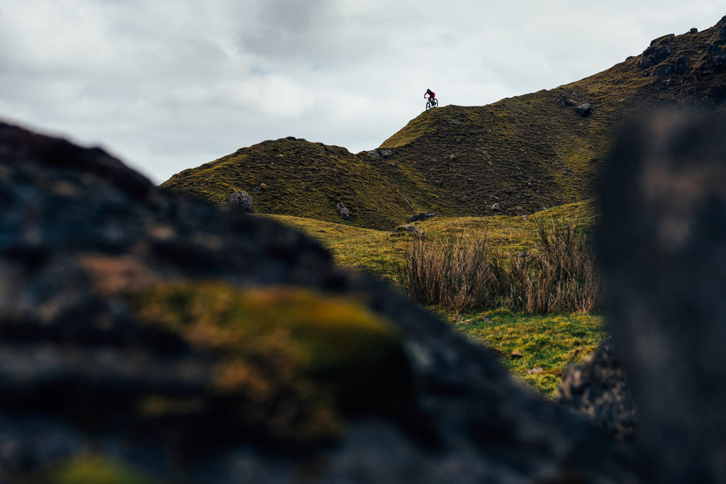 Cycling journalist Jessica Strange on location in the Brecon Beacons – Photo by Chris Johnson.