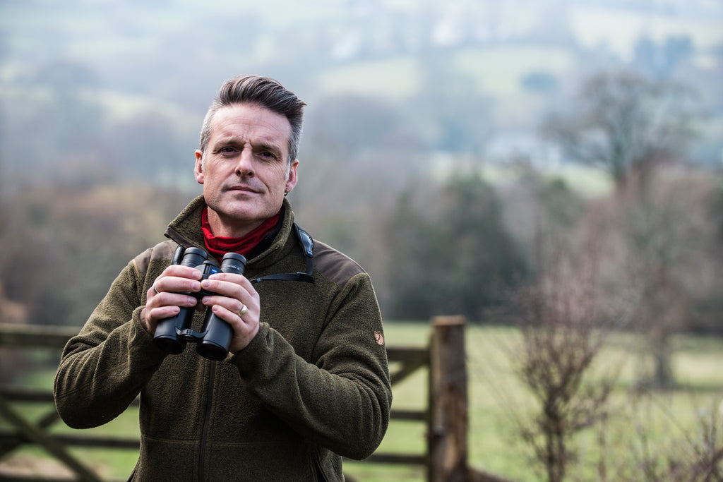 Nick Baker in the English countryside. Photo by Juliette Mills Photography.
