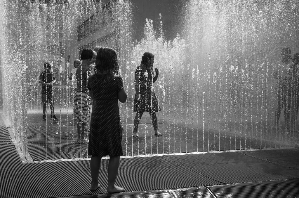 Southbank Children playing - Leica Monochrom with Summicron 55mm lens. Limited edition print - Reader Gallery - Liverpool. Photo by Rena Pearl