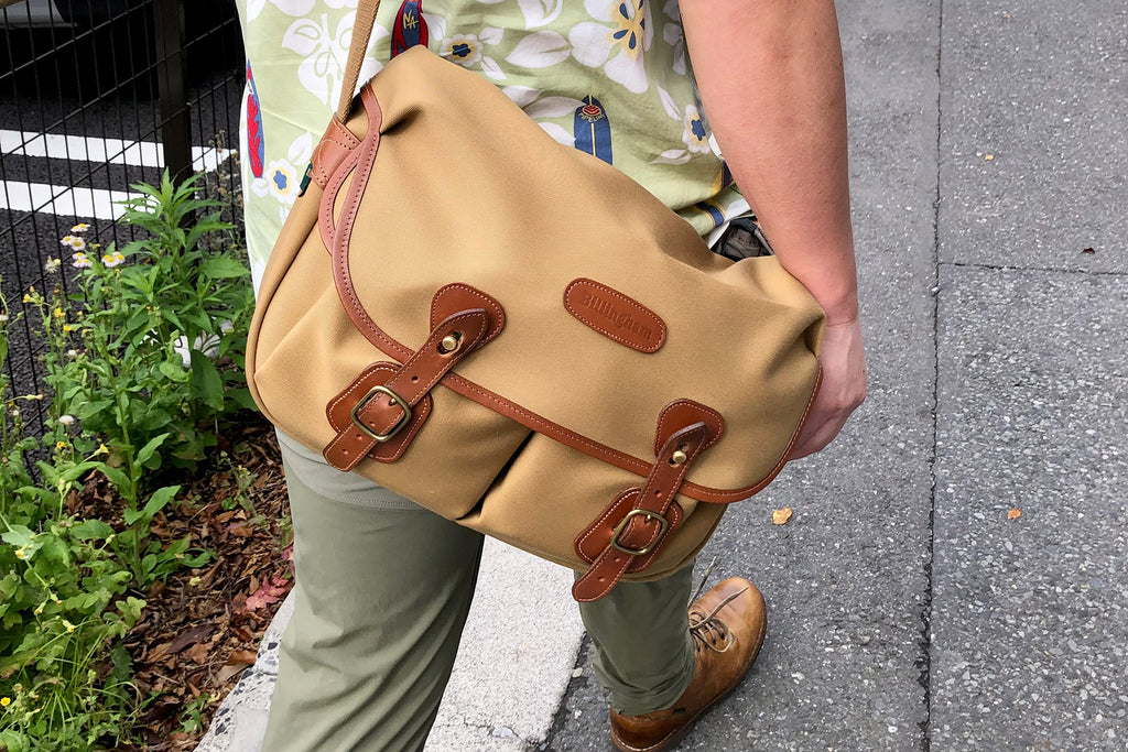 Hadley Original in Khaki Canvas Tan Leather, around your hip.