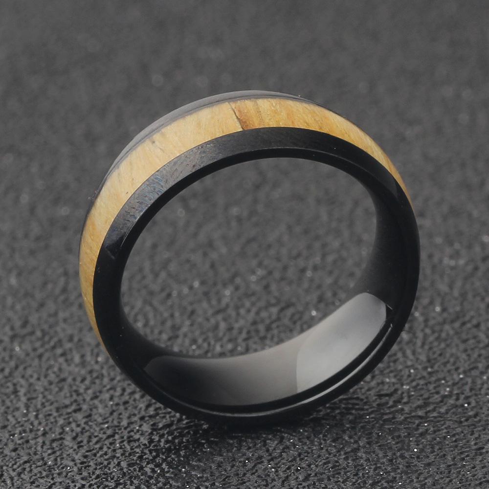  Bague  en bois Bambou  Carbone Accessoires Terre du bois