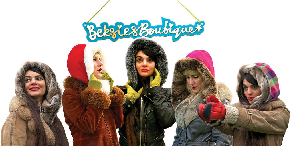 Collage of models wearing faux fur hoods - Beksies Boutique Autumn Winter 2013