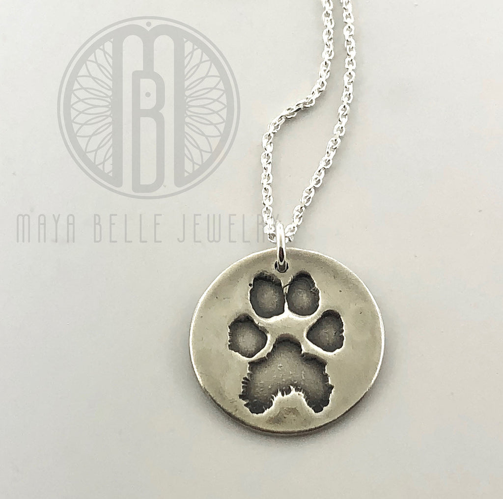 Large Dog Nose Print Necklace in Silver | Maya Belle Jewelry