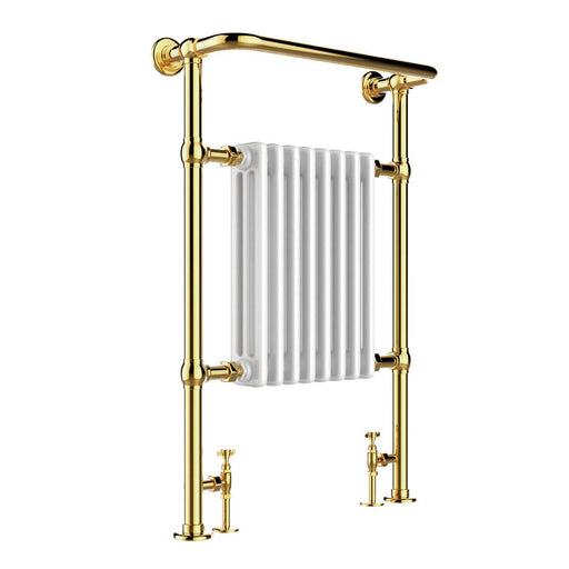 Astini Auckland 1200x500mm Brushed Brass 600W Ladder Heated Towel Rail  TIS2145 - Heated Towel Rails from TAPS UK