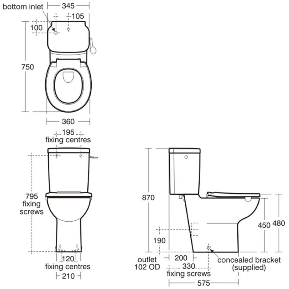 Armitage Shanks Contour 21 Close Coupled Raised Height Wc Pan 75cm Pr