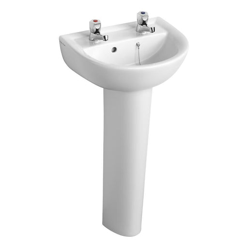 Armitage Shanks Kinloch Urinal 240cm Long Complete with 2inch Domed  Strainer Waste, Centre Outlet, Complete with Pipework and Autocistern