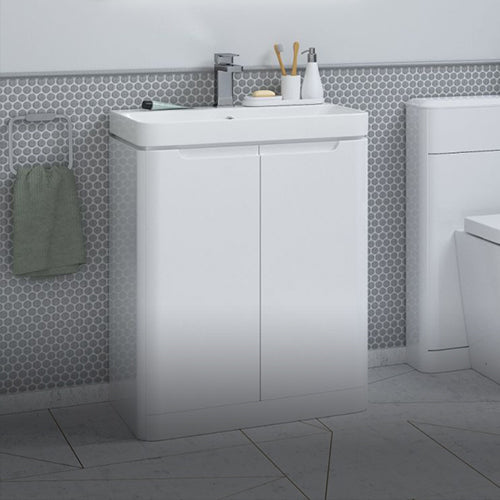 RAK Sensation - Gloss White Modern Freestanding Basin - 550mm x 460mm (No  Tap-Holes)