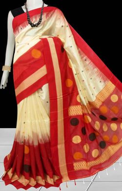 Beautiful Ikkat Work Cotton Silk Handloom Saree
