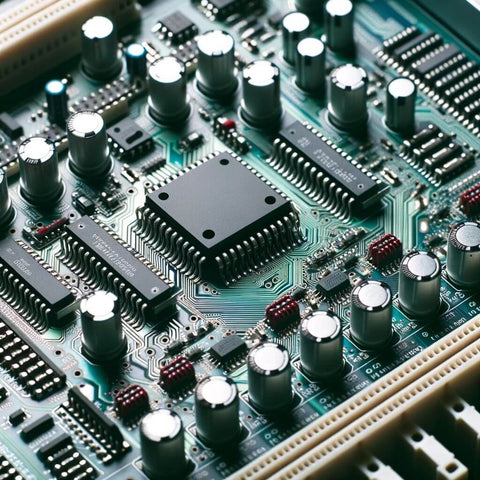 Photo of a close-up view of a single board computer's circuitry