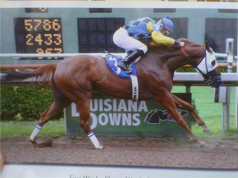 A Body Builder Winner - Baqueros Slewgirl winning at Louisiana Downs