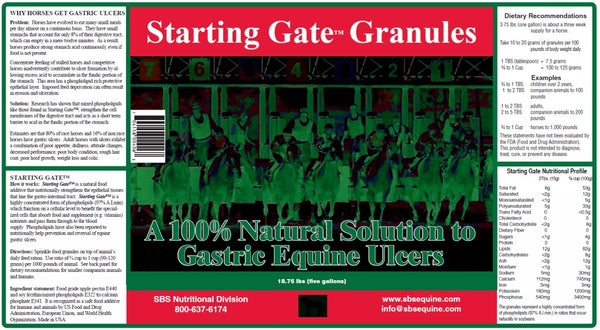 Starting Gate Granules Getty Equine Nutrition Llc