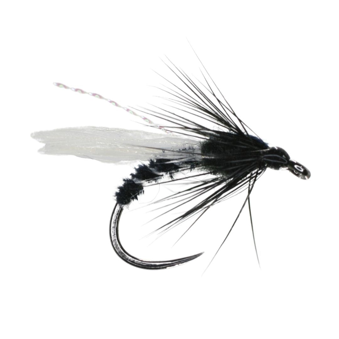 MNFT 6Pcs/Lot Water Floating Flies Lure Fly Fishing Hook 7# White Popper  Black Feather beard Bait for Bass Salmon Trout Fishing - AliExpress