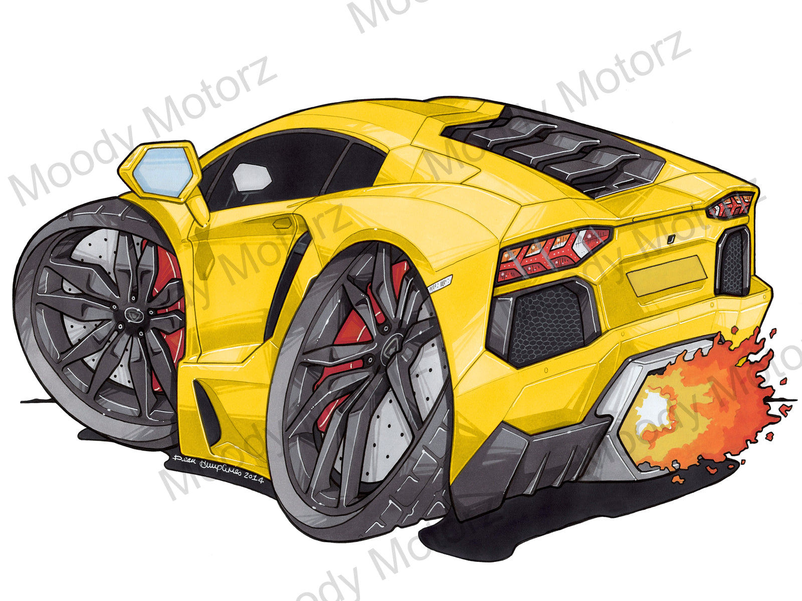 Lamborghini Adventador Sports Car Cartoon Caricature Personalised! | Moody  Motorz