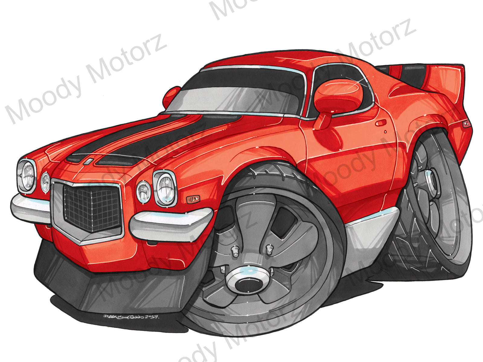 Chevrolet Camaro Z28 RS Sports Car Cartoon Caricature Personalised! | Moody  Motorz