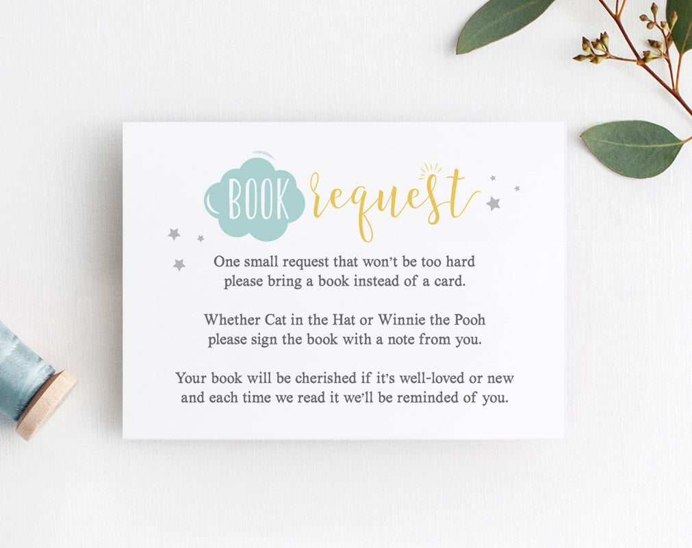 Book Request Card, Baby Shower Book Request, Books for the ...