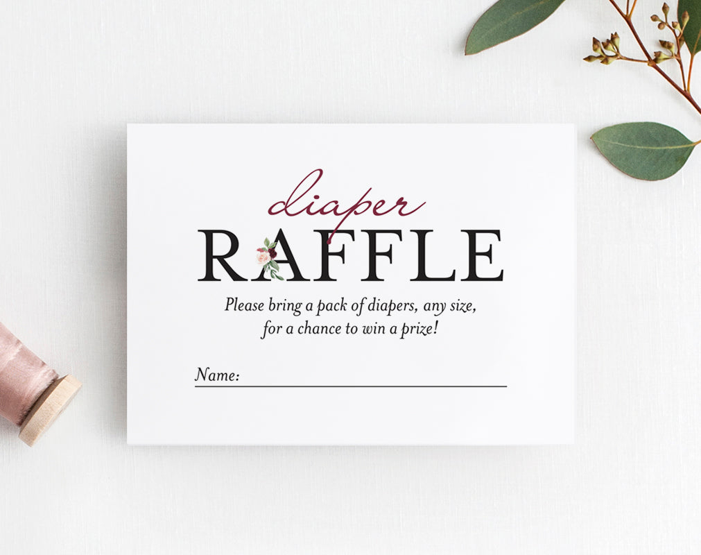 Diaper Raffle Ticket Printable
