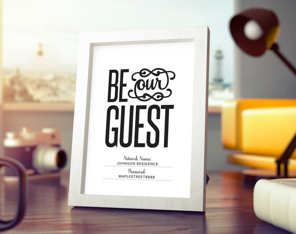 Wifi Password Sign Be Our Guest Wifi Sign Wifi Password Printable I Bliss Paper Boutique