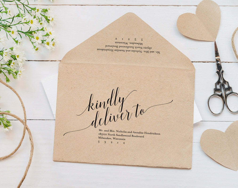 Calligraphy Envelope Printable, Envelope Template, Wedding ...