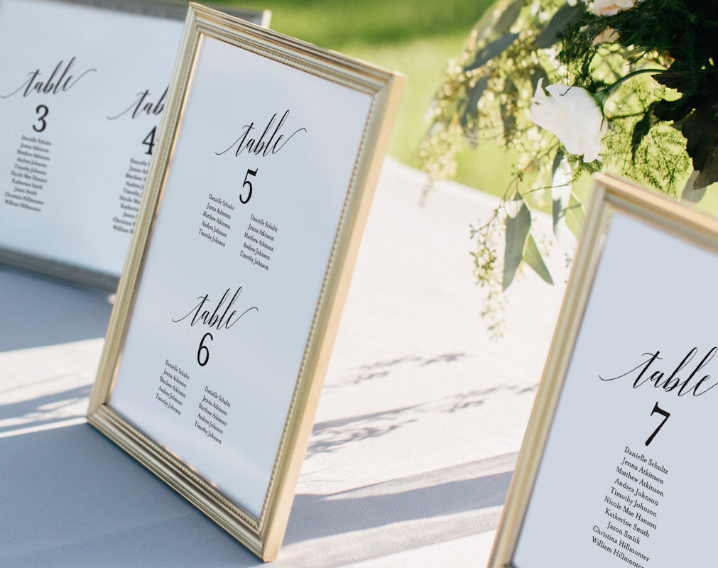 Wedding Seating Chart Cards Template