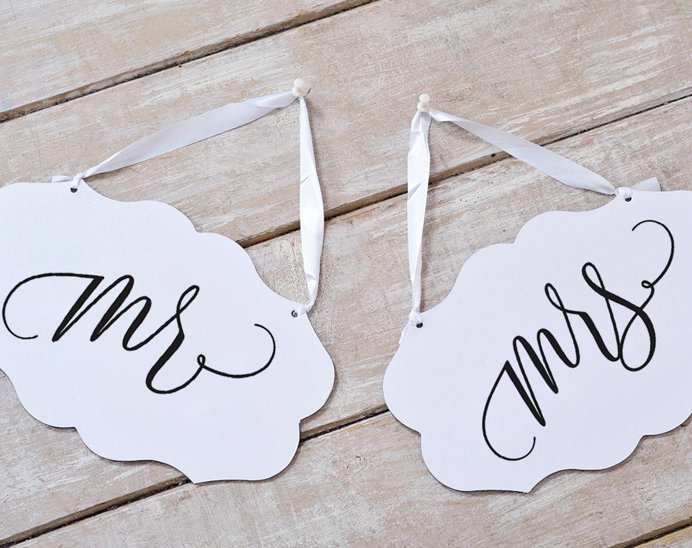 Mr And Mrs Sign Mr And Mrs Chair Signs Wedding Chair Signs